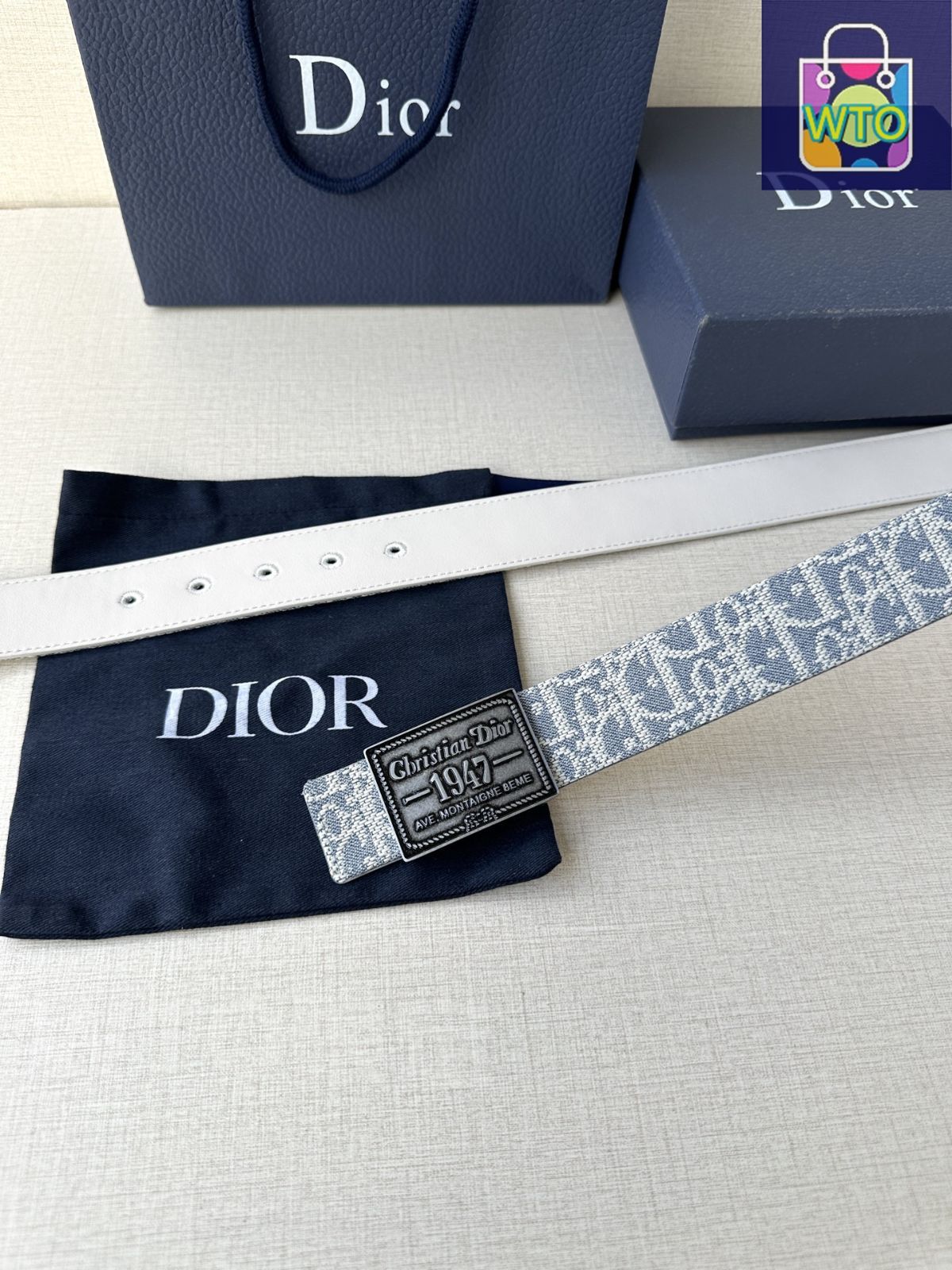 今日WTO】Dior 35 Montaigne リバーシブルベルト（3.5cm）-UWH92