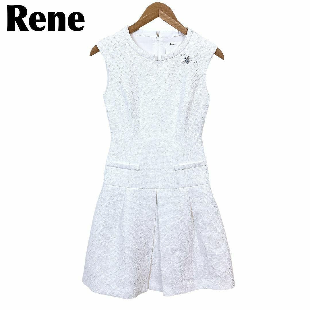 ルネ ノースリーブワンピース 34 ンボビジュー ホワイト