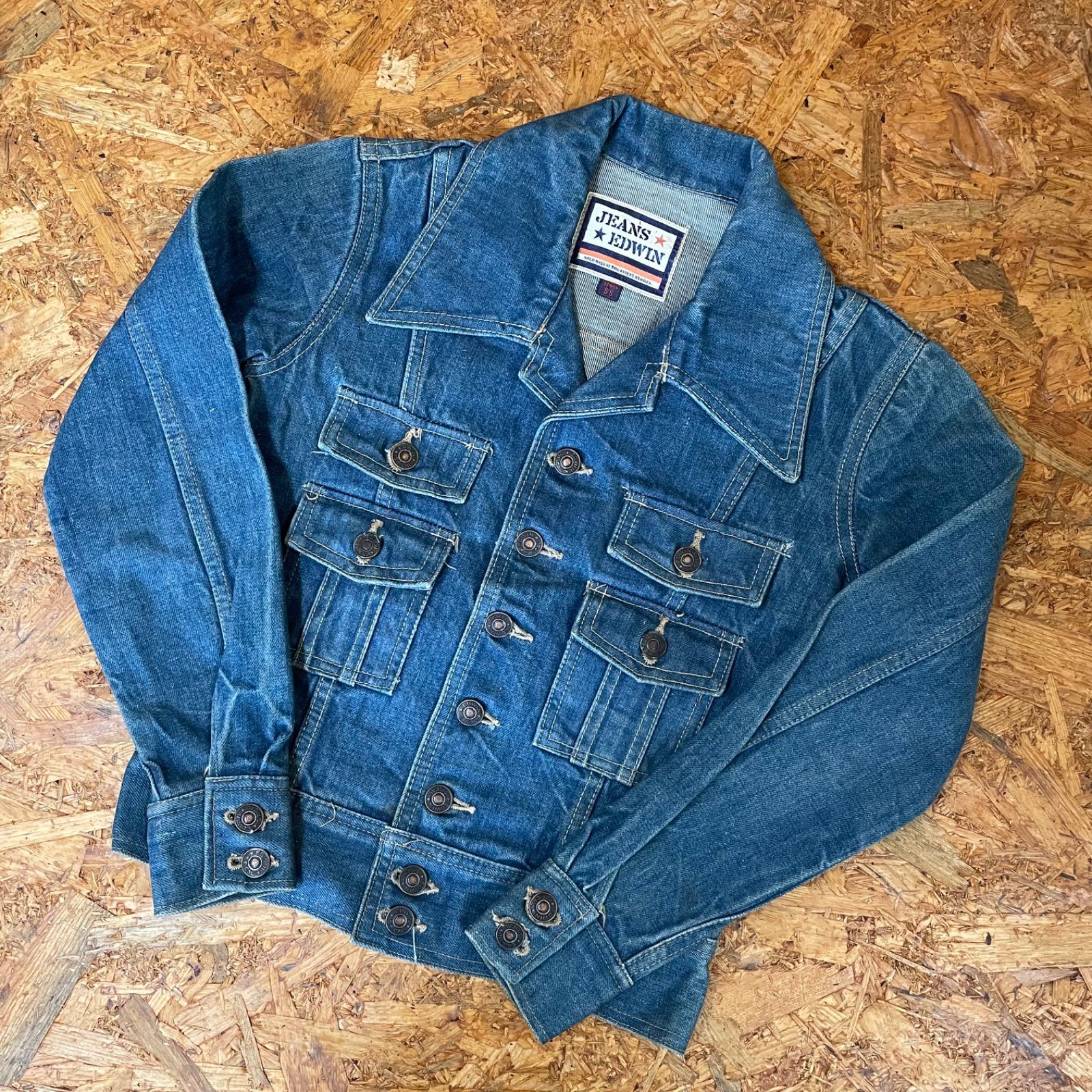 EDWIN デニムジャケット レディース SS Gジャン ジージャン USED 