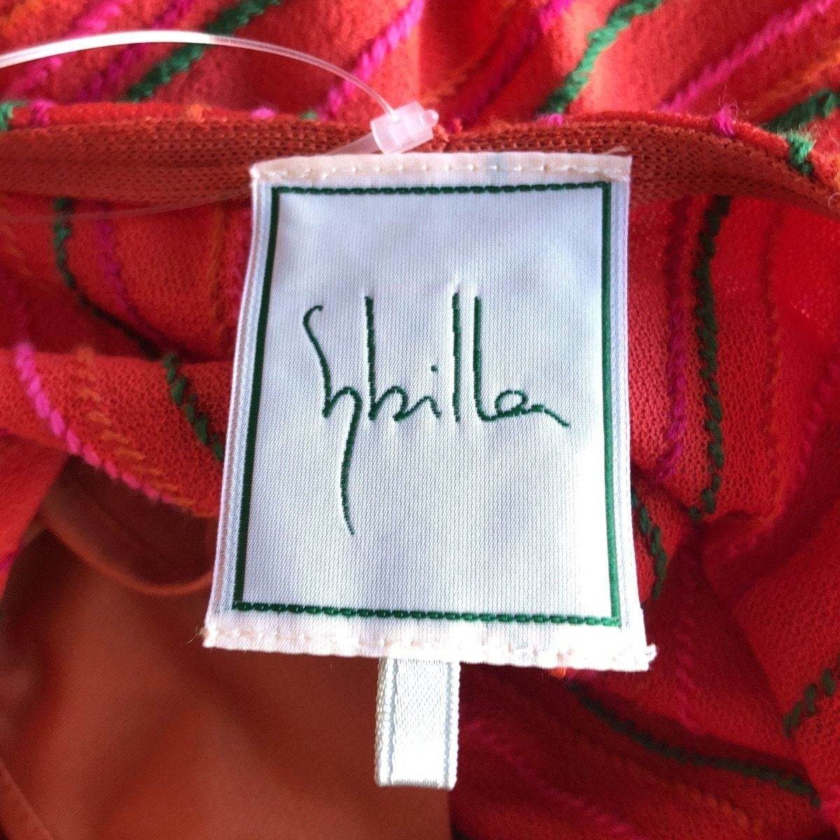 美品✨シビラ コットンリネンプリントワンピース ロング リボン レッド 赤 M ロングワンピース .-- FLOREX （レッド） -MANGO - マンゴ公式