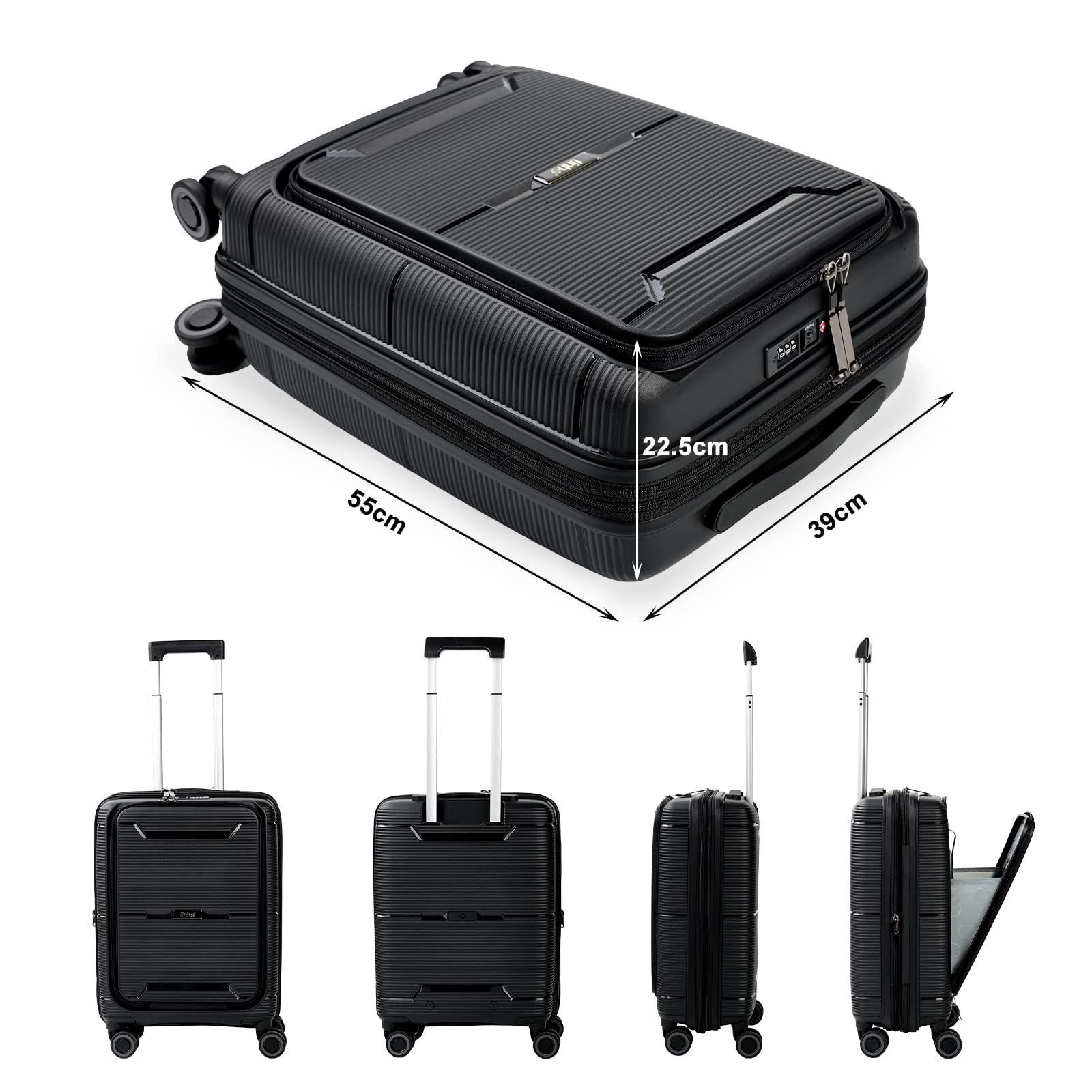 激安大特集！ 在庫セール スーツケース キャリーケース タビトラ 機内持込 トップオープン フロントオープン 拡張ファスナー 大容量 PC収納 TSAロック 超軽量 旅行 出張 ビジネス 多機能 ブラック