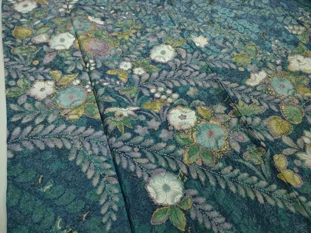 平和屋着物■極上　染色図案　 池川禎亮　訪問着　辻が花　金彩　銀通し地　逸品　DZAA7349kh5 平和屋着物□極上 染色図案 池川禎亮 訪問着 辻が花 金彩 銀通し地