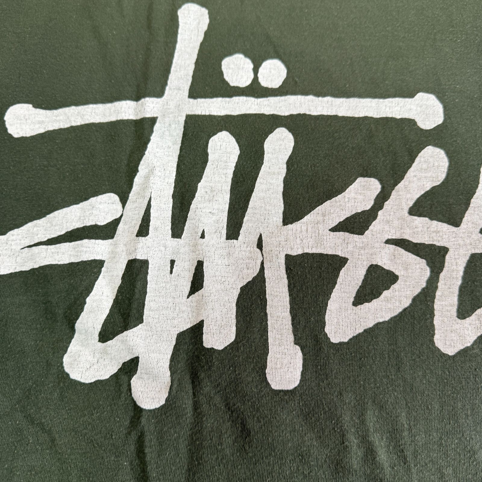90s STUSSY ストック ロゴ Tシャツ Mサイズ 白タグ フェード MADE IN 
