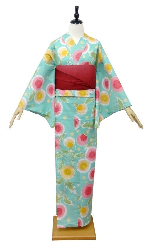 浴衣 レディース 山本 彩 単品 [グリーン・花模様 7Y-4 ] - メルカリ