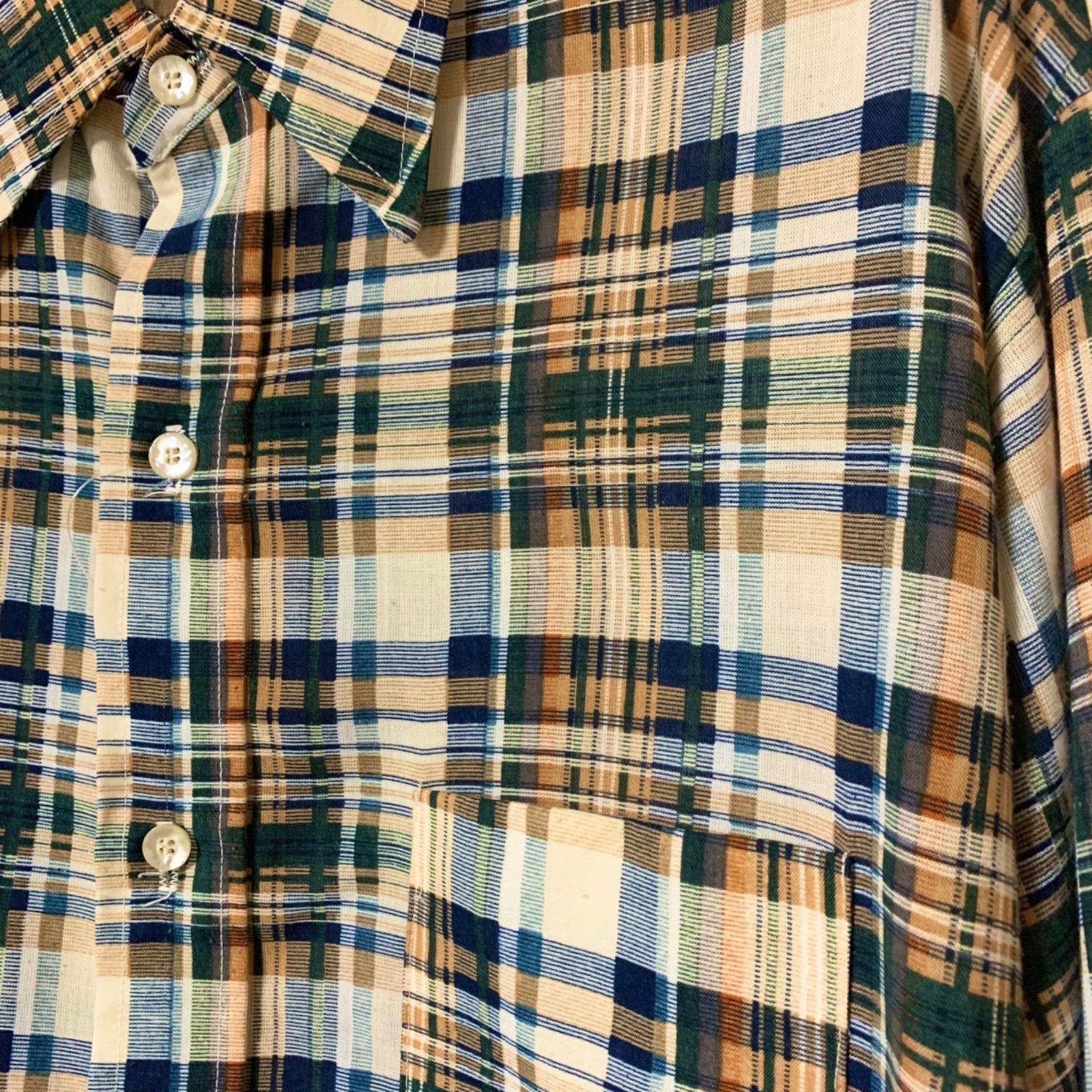 【Rare】70's Jantzen Check Shirts 【XL】60年代 70年代 ジャンセン チェックシャツ ヴィンテージシャツ ポリシャツ