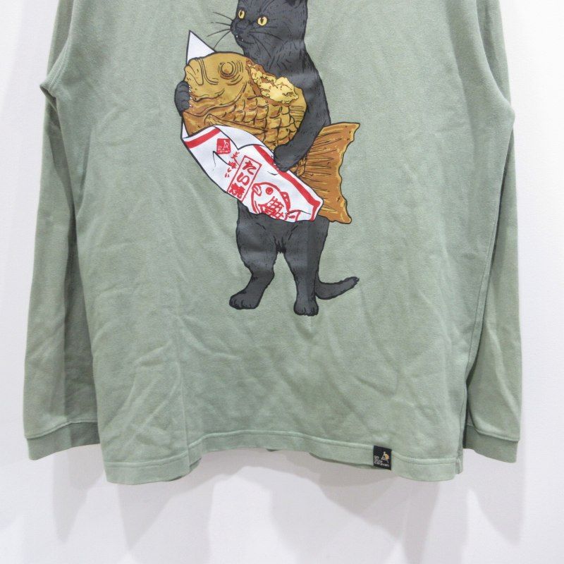 go slow caravan/長袖カットソー/猫 たい焼き/ロンT/3021 go slow caravan 超ヘビー USA/C たい焼き 猫 ロングスリーブ