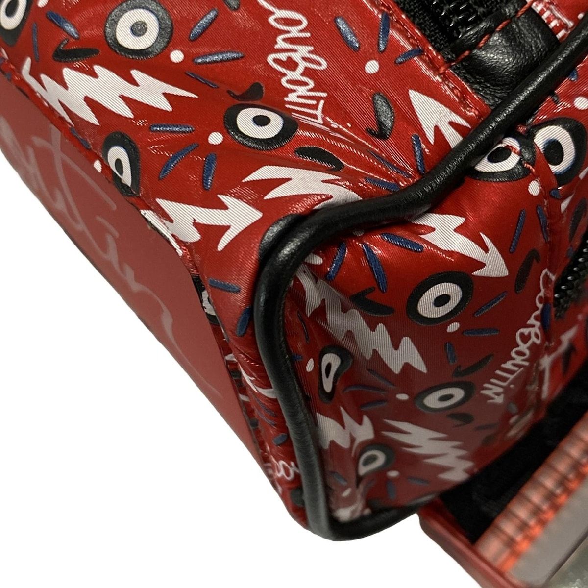 CHRISTIAN LOUBOUTIN クリスチャンルブタン ウエストポーチ ブラスター 1215058 レッド×黒×白 グラフィックプリント スタッズ レザー DECORATOM_COM_BR