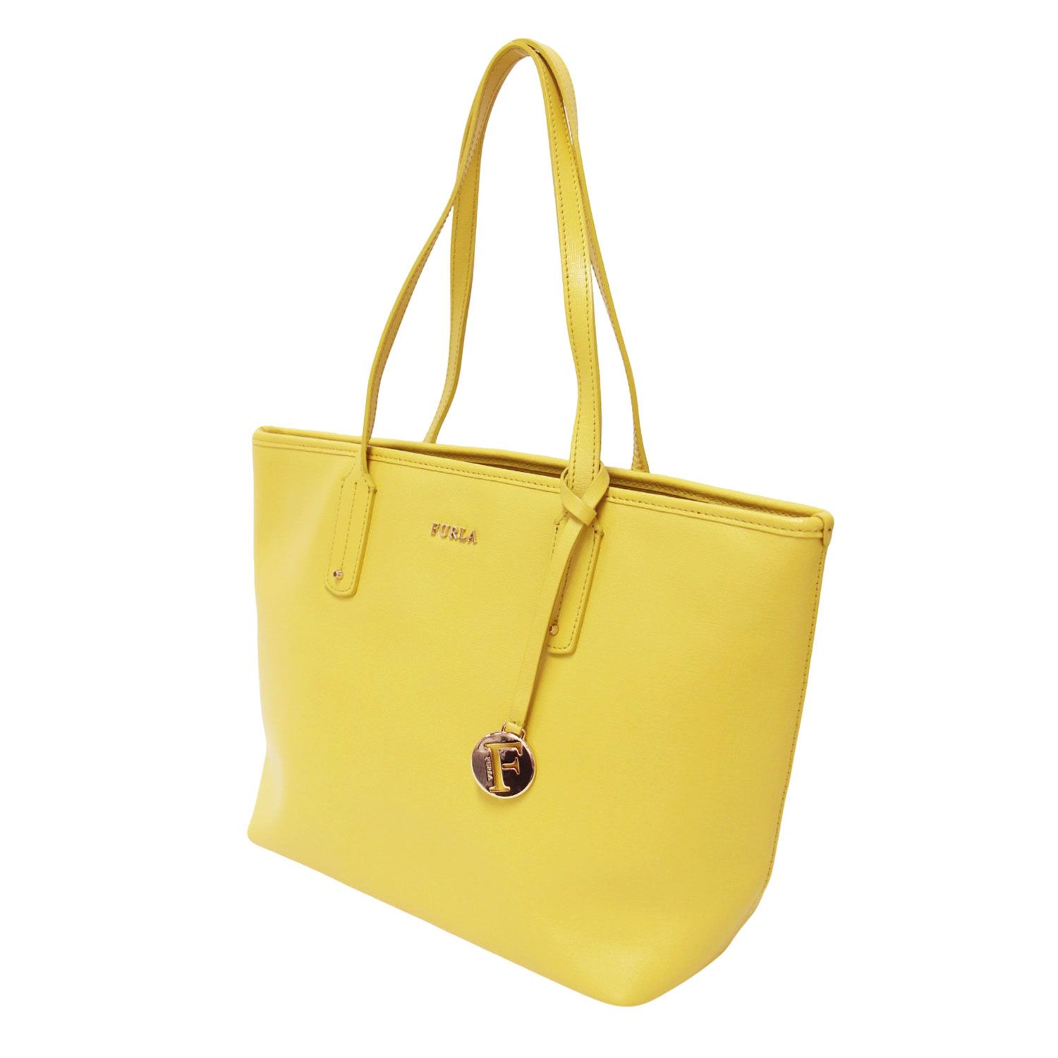 美品☆FURLA フルラ カレッジ トートバッグ イエロー ハンドバッグ レザー 美品⭐️FURLA フルラ カレッジ トートバッグ イエロー バッグ