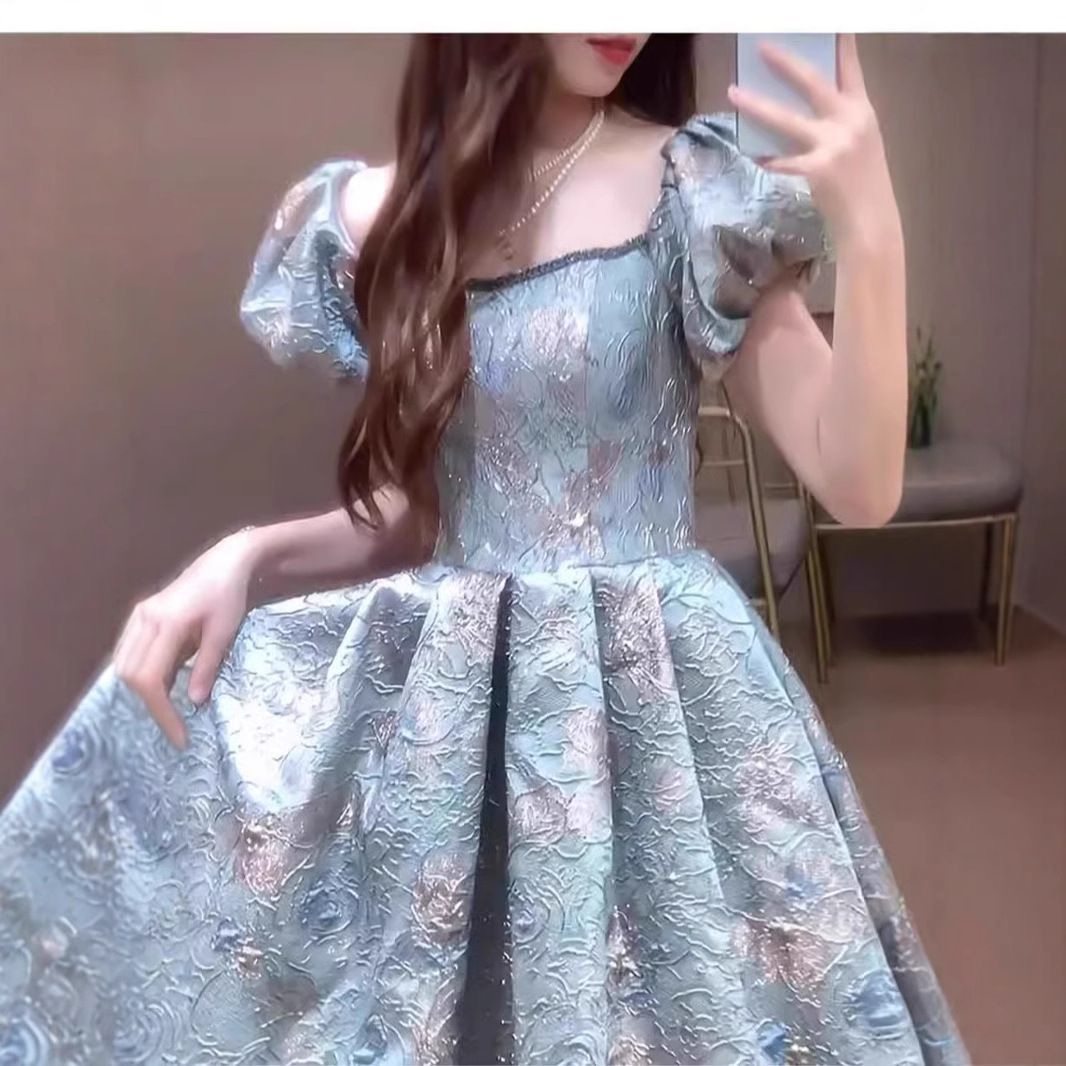 パーティードレス レディース 2025 フランス風 小柄さん向け プリンセスライン Aライン ロングドレス 演奏会 結婚式