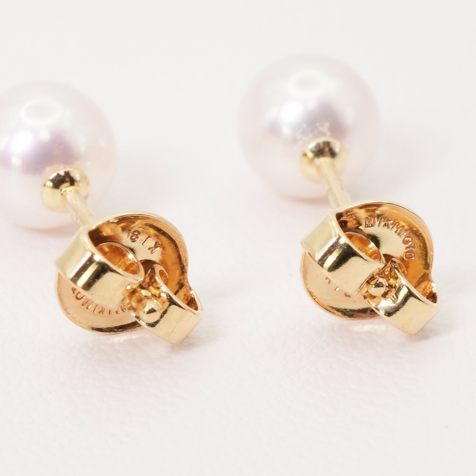 美品 ミキモト ピアス 真珠 パール あこや k18