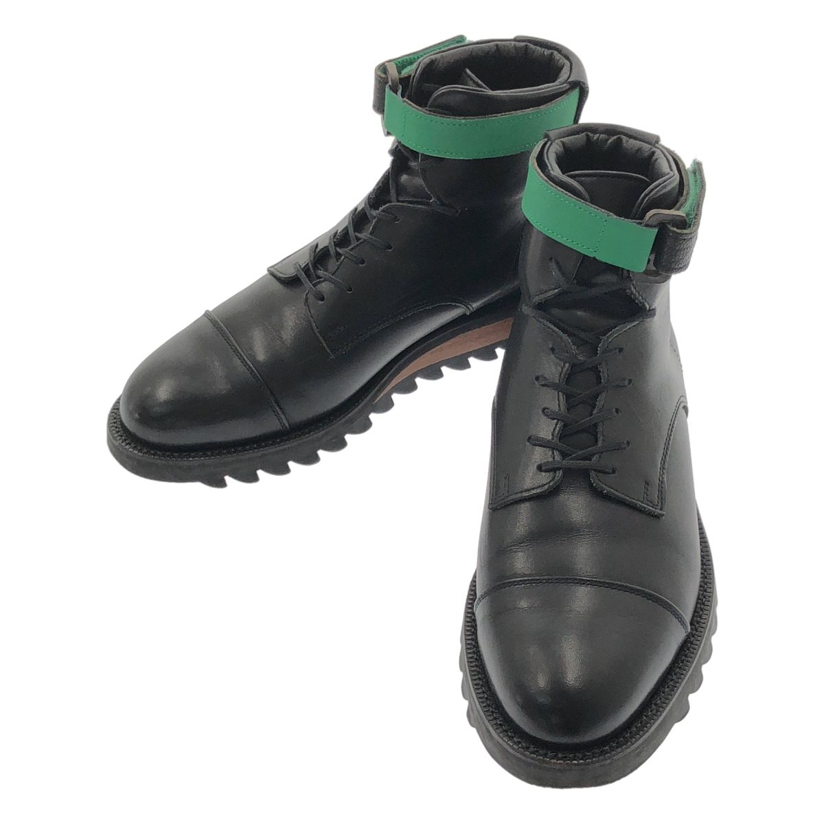 sacai | サカイ | × Hender Scheme エンダースキーマコラボ レザー シャークソール アンクルベルトストレートチップ ブーツ | 42 | ブラック | メンズ