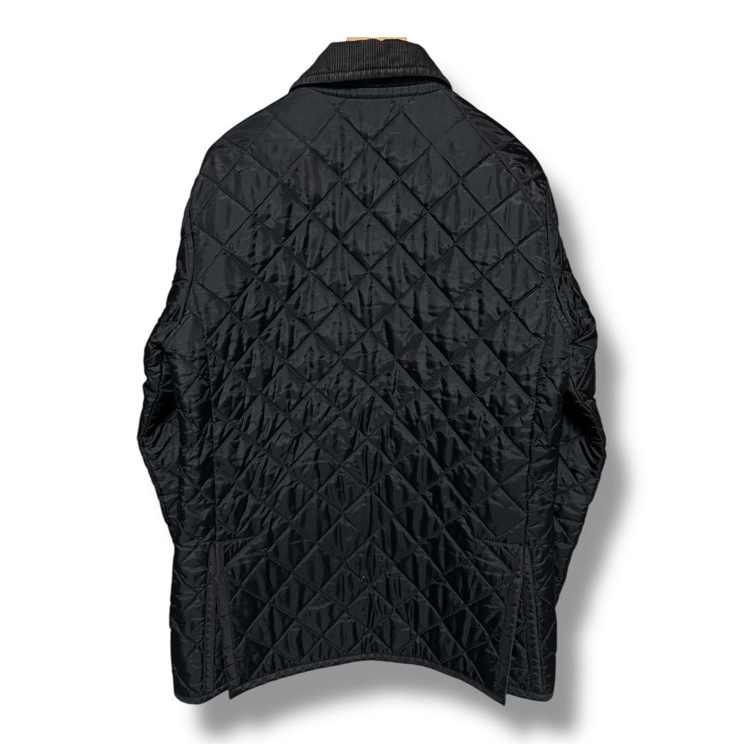 LAVENHAM ラベンハム イングランド製 キルティングジャケット 中綿ジャケット 防寒 アウター 上着 長袖 襟コーデュロイ ジャンパー コート メンズ サイズUK38 ブラック 冬 久喜倉庫店 K628Y