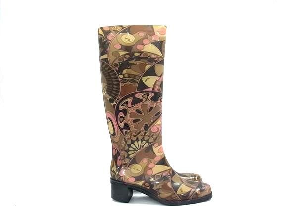 エミリオプッチ　カラフルグラフィックラバーブーツ □美品□ EMILIO PUCCI エミリオプッチ ラバー 総柄 レイン