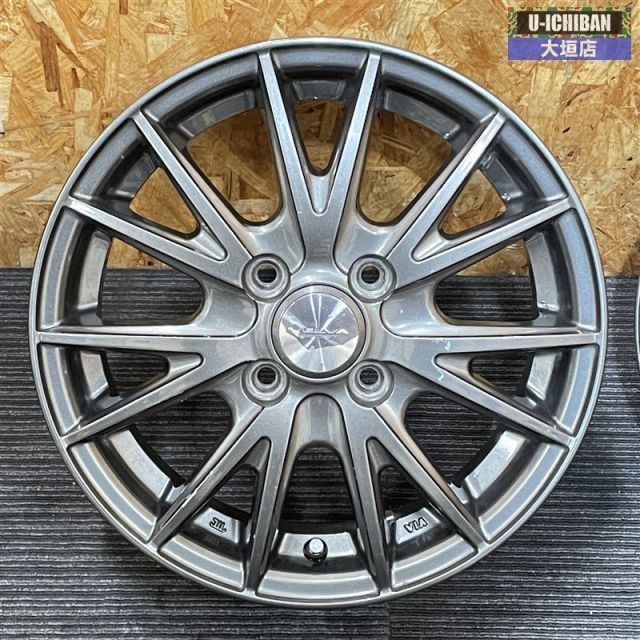 げ 軽自動車 タント ワゴンR ルークス ムーヴ スペーシア N-BOX ウェイク 等 ヴェルヴァ 4.5-14 45 4H100 ガンメタ ホイール 4本セット _002