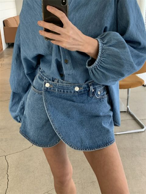 ショートパンツ キュロット デニムパンツ (T)