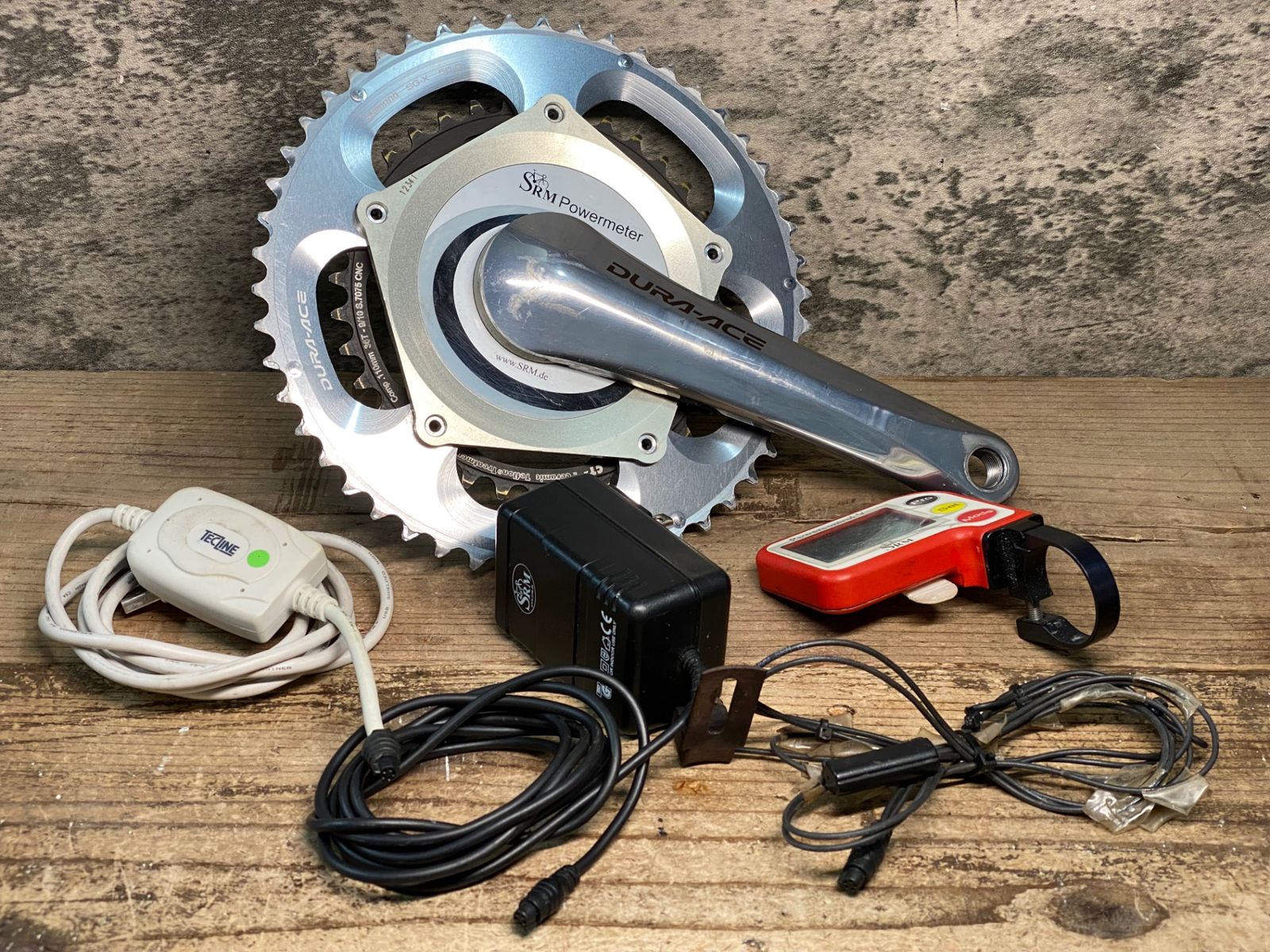 GB952 SRM Powerrmeter パワーメータ 右 クランク SHIMANO DURA-ACE FC-7800 170mm 50|36T ハーネス モニター セット 動作不良の為ジャンク