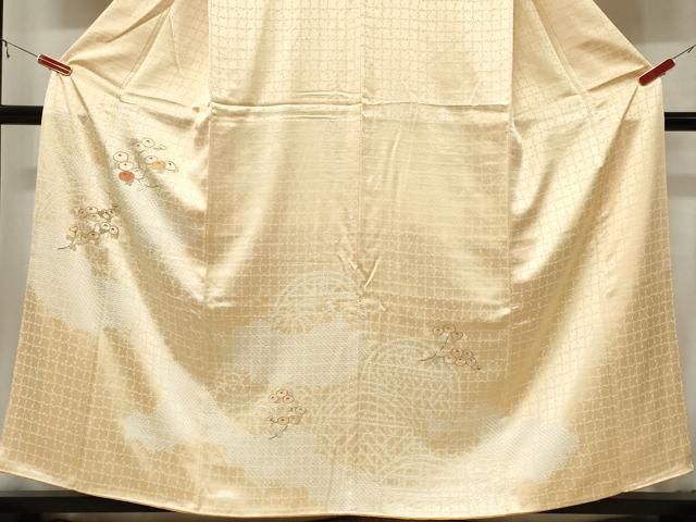 平和屋着物●訪問着　総絞り　流水笹花文　正絹　逸品　CAAW7568yc 平和屋着物○訪問着 総絞り 流水笹花文 正絹 逸品 CAAW7568yc