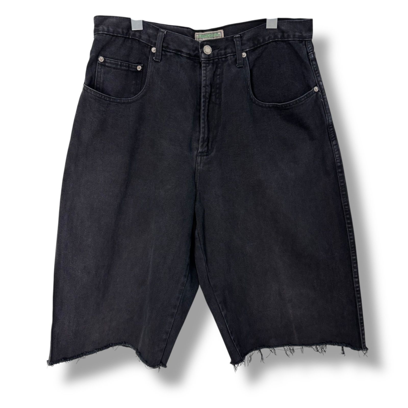 90s　GUESS jeans w34　ブラックデニム　後染め　バギー　三角タグ 90s GUESS JEANS Baggy Black Denim Shorts 【W33】 90年代 ゲス