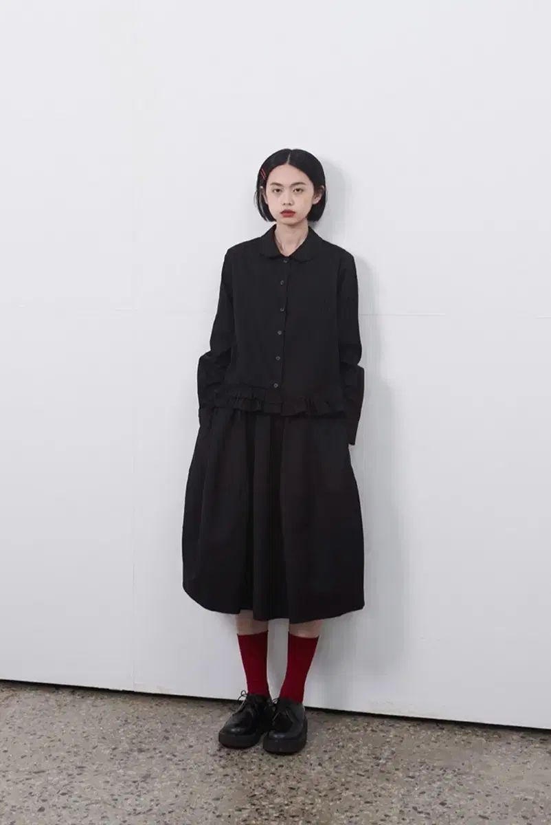 おへしお バラン ミディ スカート 黒 f