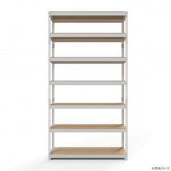 シェルフ7段 幅121cm MK-2227NWH ホワイト