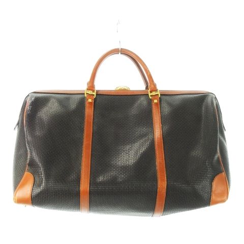 ダンヒル　ボストンバック　レザー　キャンバス　ブラウン　出張　旅行　PVC ダンヒル Dunhill バッグ ボストンバッグ 旅行カバン PVC レザー