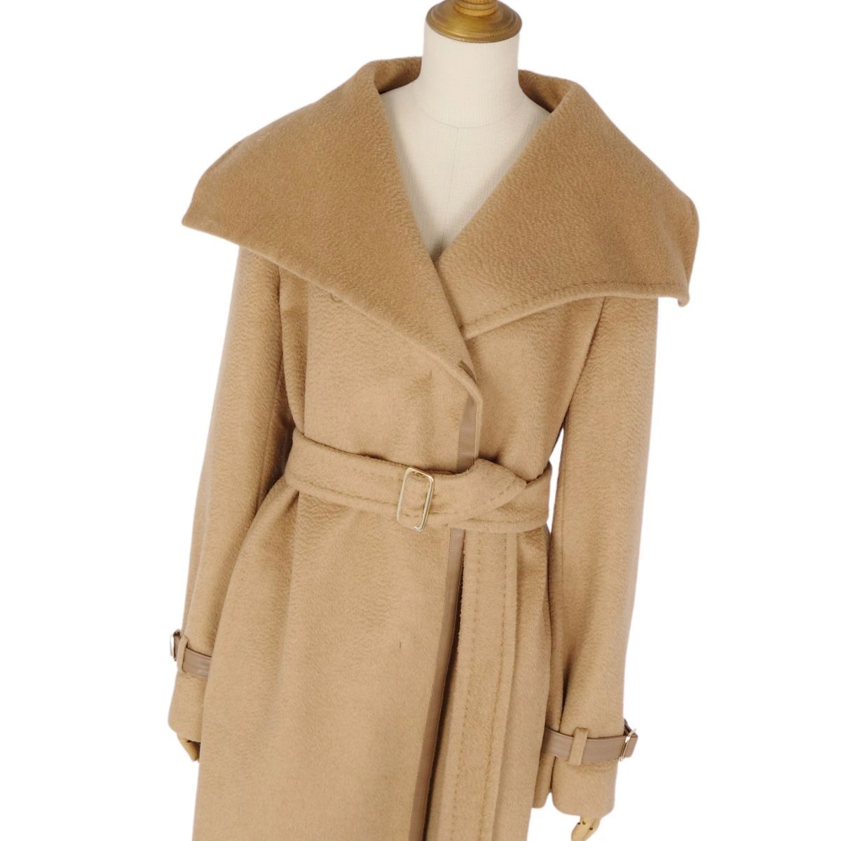 美品 マックスマーラ Max Mara コート 白タグ ロングコート ダブル 