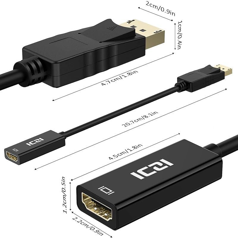 ICZI Displayport HDMI 変換アダプタ 【4K@60HZ 】Displayport HDMI 変換ケーブル DPからHDMIへ  ディスプレイポート to HDMI 変換 オス-メス 音声対応 単方向伝送 メルカリ