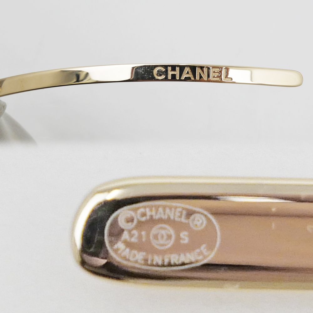 名東】シャネル カチューシャ ココマーク フェイクパール ゴールド