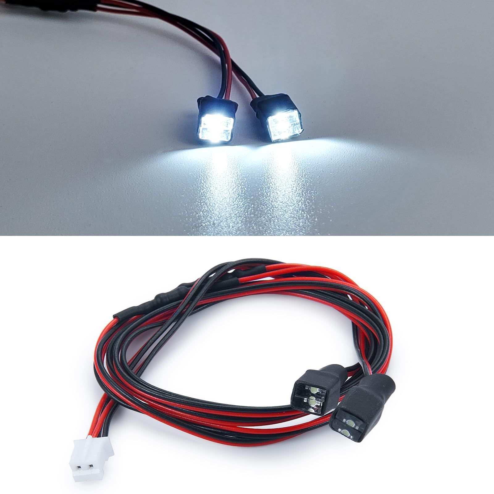 【人気商品】タミヤ1/14 TRZX RCトレーラートラックのアップグレードパーツ用RC LEDライトヘッドライトキット (ホワイト)