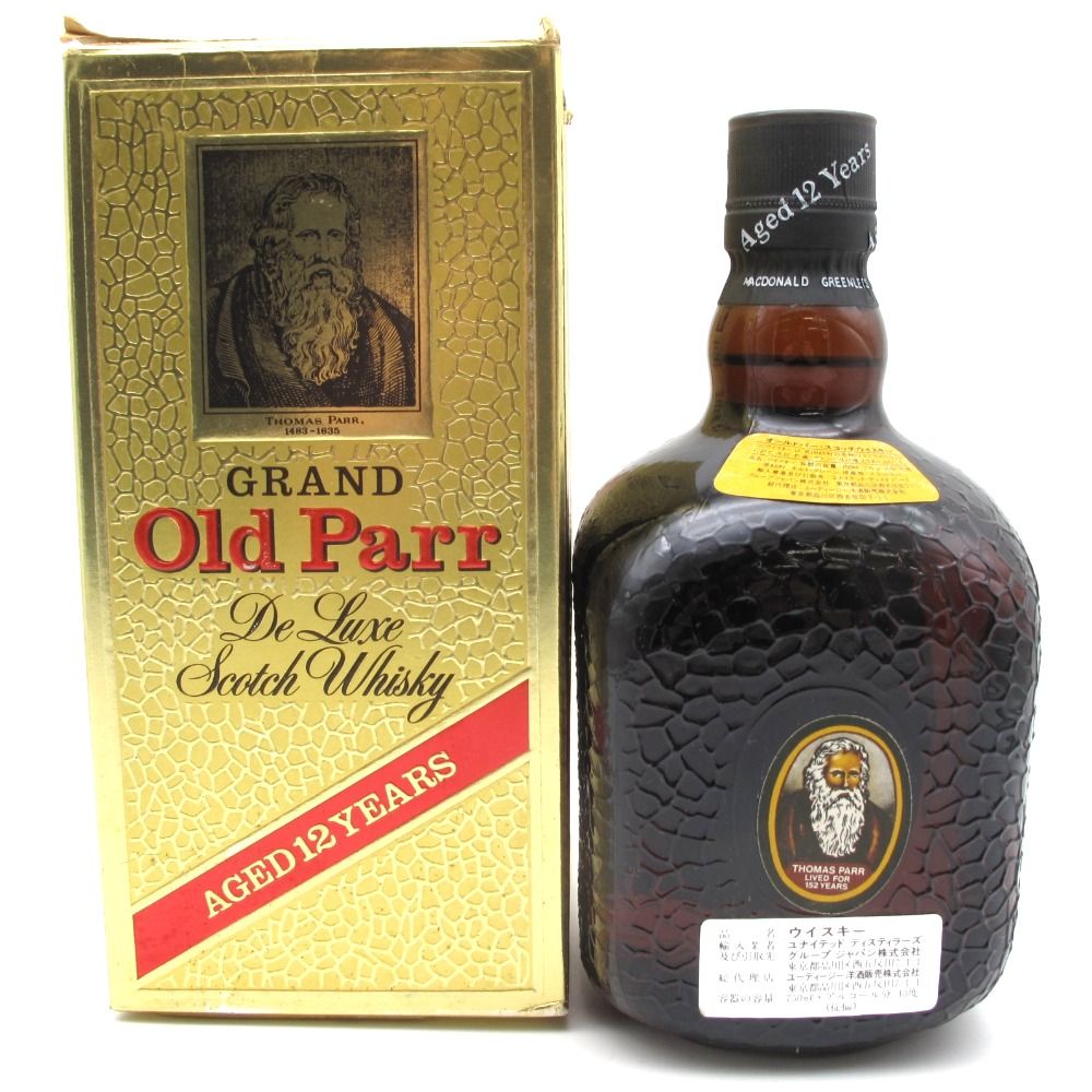 Old Parr オールドパー ウイスキー 12年 デラックス 特級 Old Parr ブレンデッドウイスキー スコッチ 箱付き 750ml 43%  洋酒 古酒 未開栓 - メルカリ