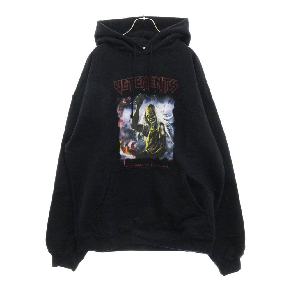 VETEMENTS (ヴェトモン) 21SS Bloody Logo Heavy Metal Hoodie ブラッディロゴヘヴィーメタルフーディフーディ プルオーバーパーカー ロゴ刺繍 UE51TR590B ブラック -