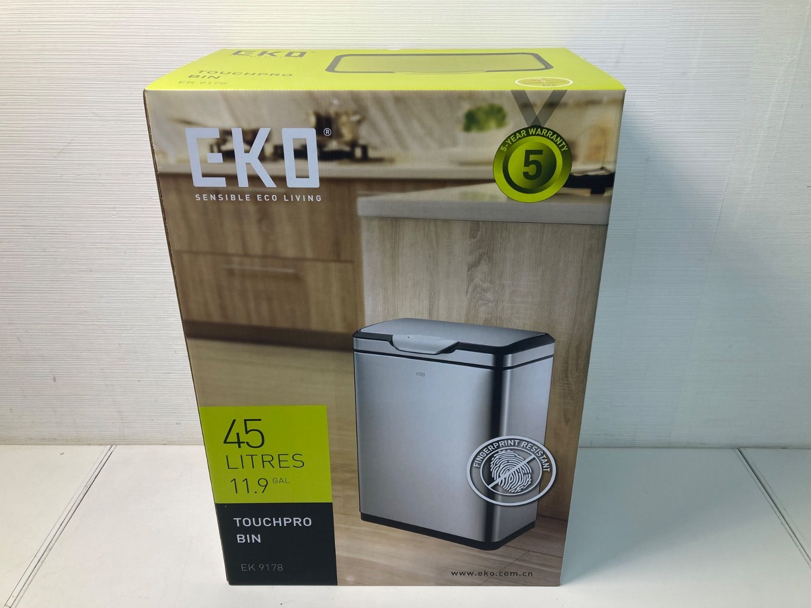 EKO タッチプロビン TOUCHPROBIN 45L ダストボックス ゴミ箱 シルバーEK9178 52-273