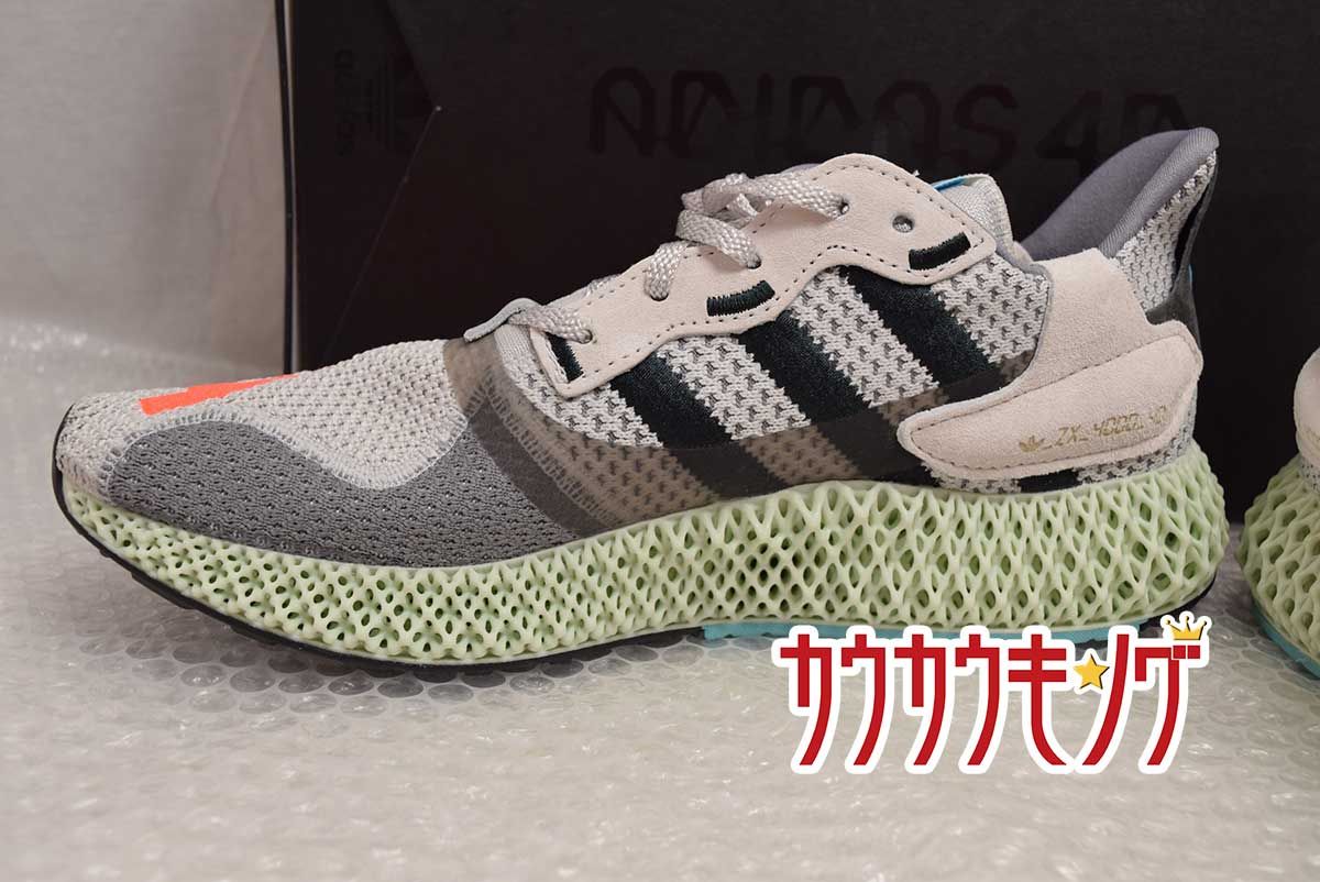 【未使用】アディダス オリジナルス adidas ZX 4000 4D アイ ウォント アイ キャン 28cm GRY/RED EF9624 メンズ