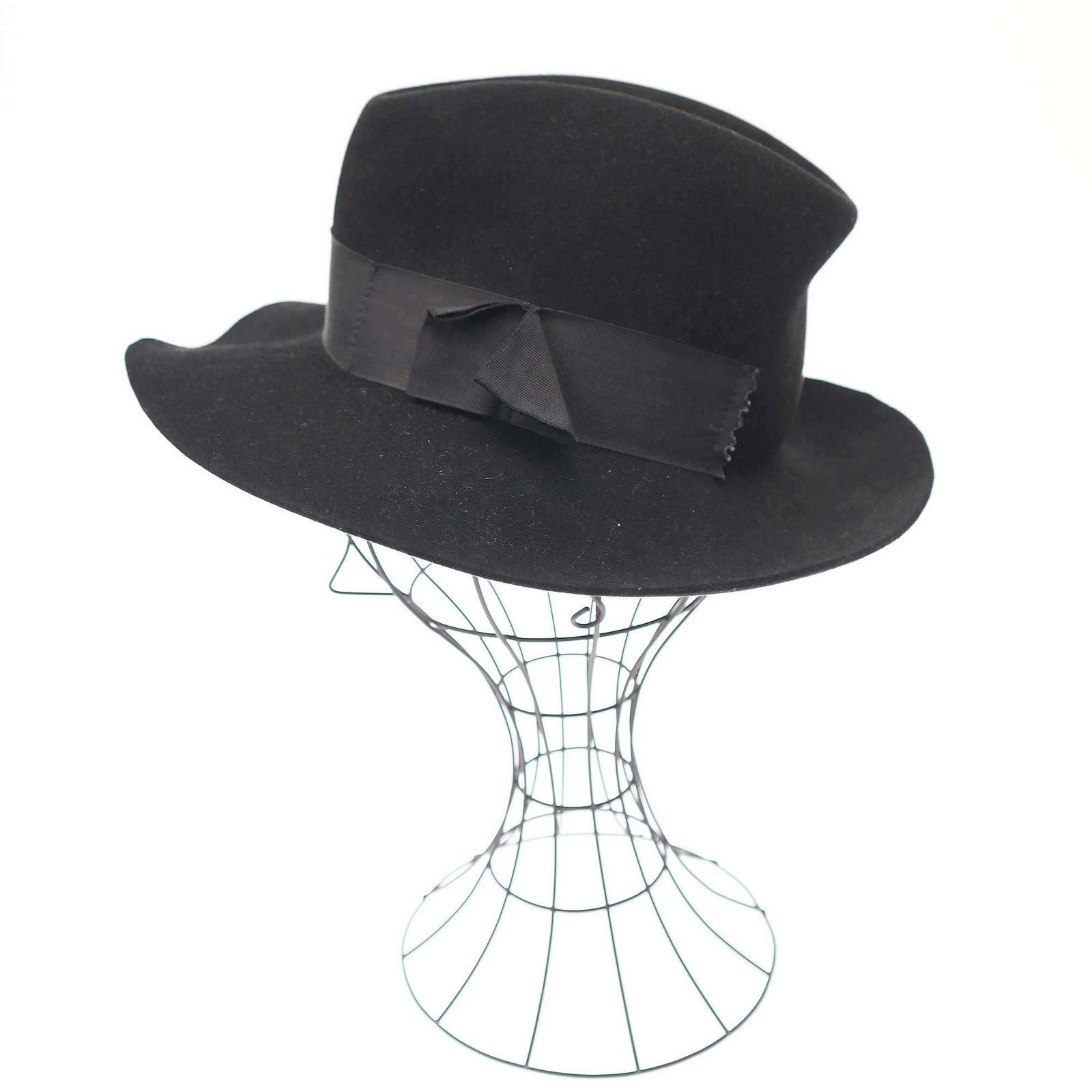 【美品】SCHA シャー／ドイツ製／ウール フェルト ハット／黒 ブラック 美品SCHA シャー／L／ドイツ製／ウール フェルト ハット／黒