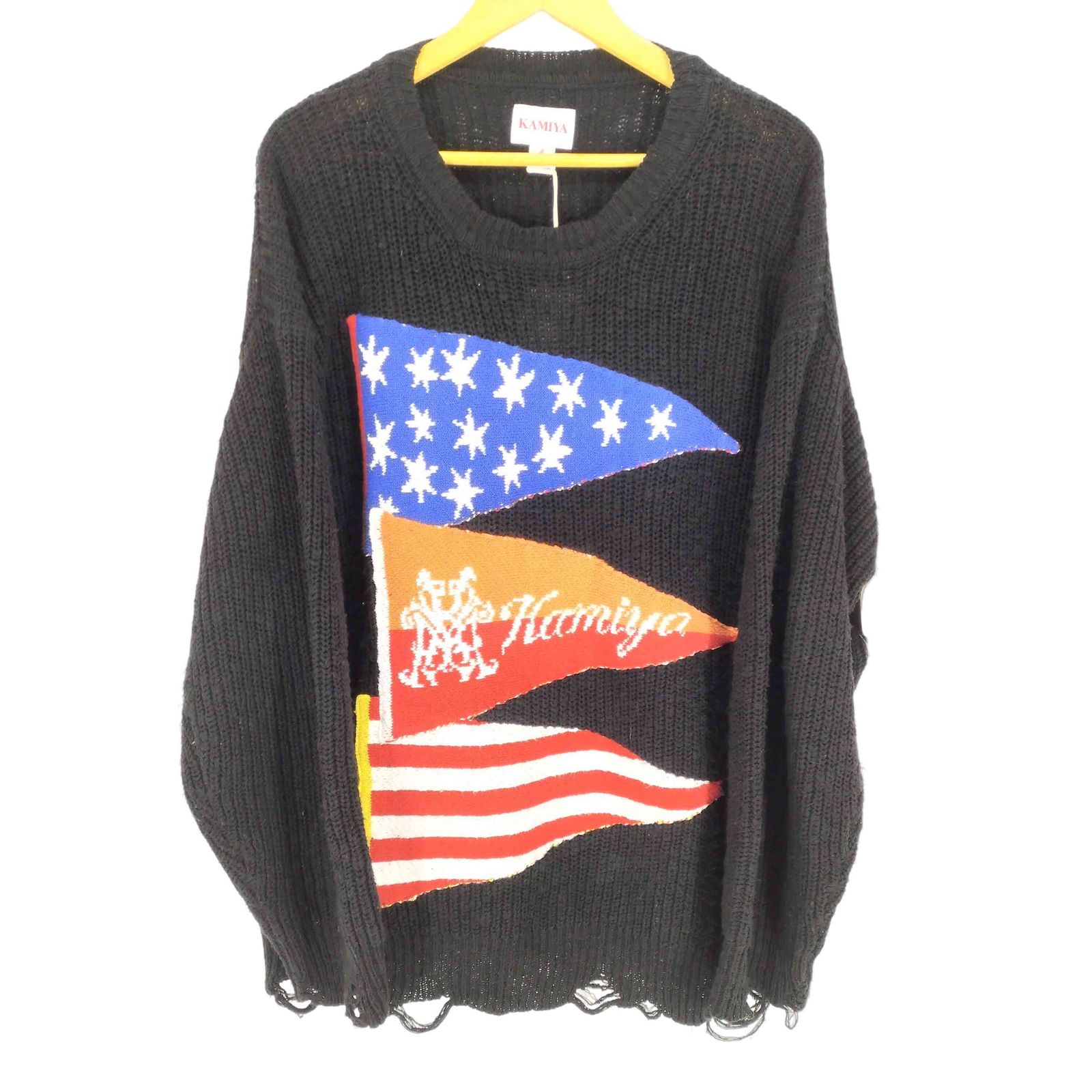 ユーズドフルギ 古着 KAMIYA Three Frag Knit Sweater domestic メンズ JPN M