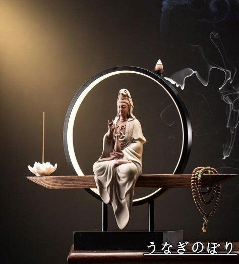 美品・未使用新品】 禅の置物玄関リビング観音仏像陶器の町家アイデア