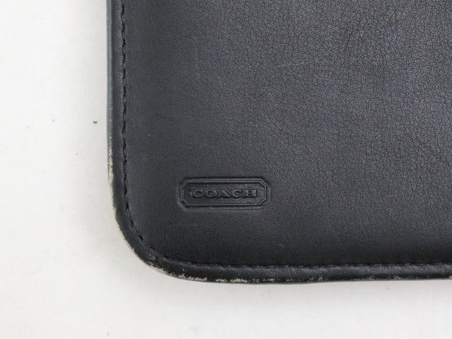 2402-74 コーチ オールド ネクタイケース COACH レザー製 ブラック 2本