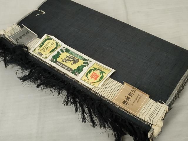 平和屋着物▽結城紬 単衣 幾何学花文 正絹 逸品 DAAV5085az