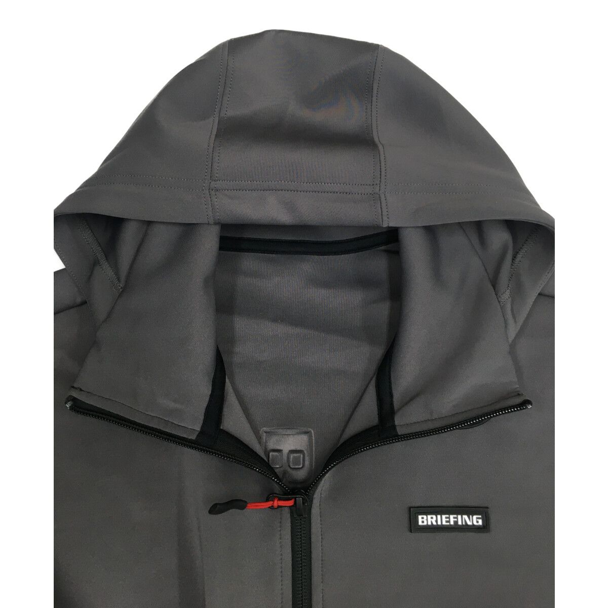  メンズ ブリーフィング BRIEFING パーカー L グレー 長袖ダブルジップ3Dロゴパーカー ストレッチ 背面ロゴ