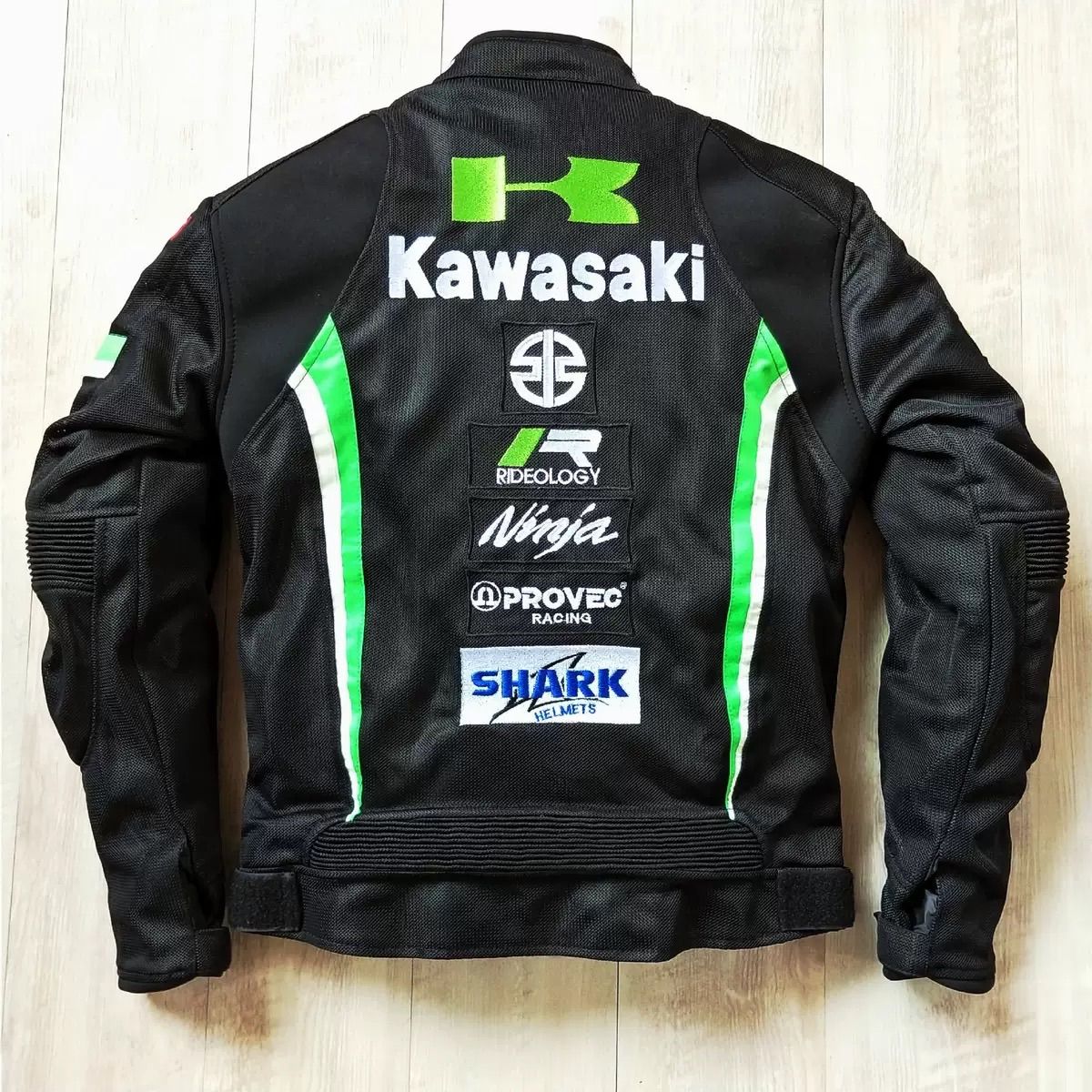 Kawasaki公式風】メッシュバイクジャケット プロテクター付き