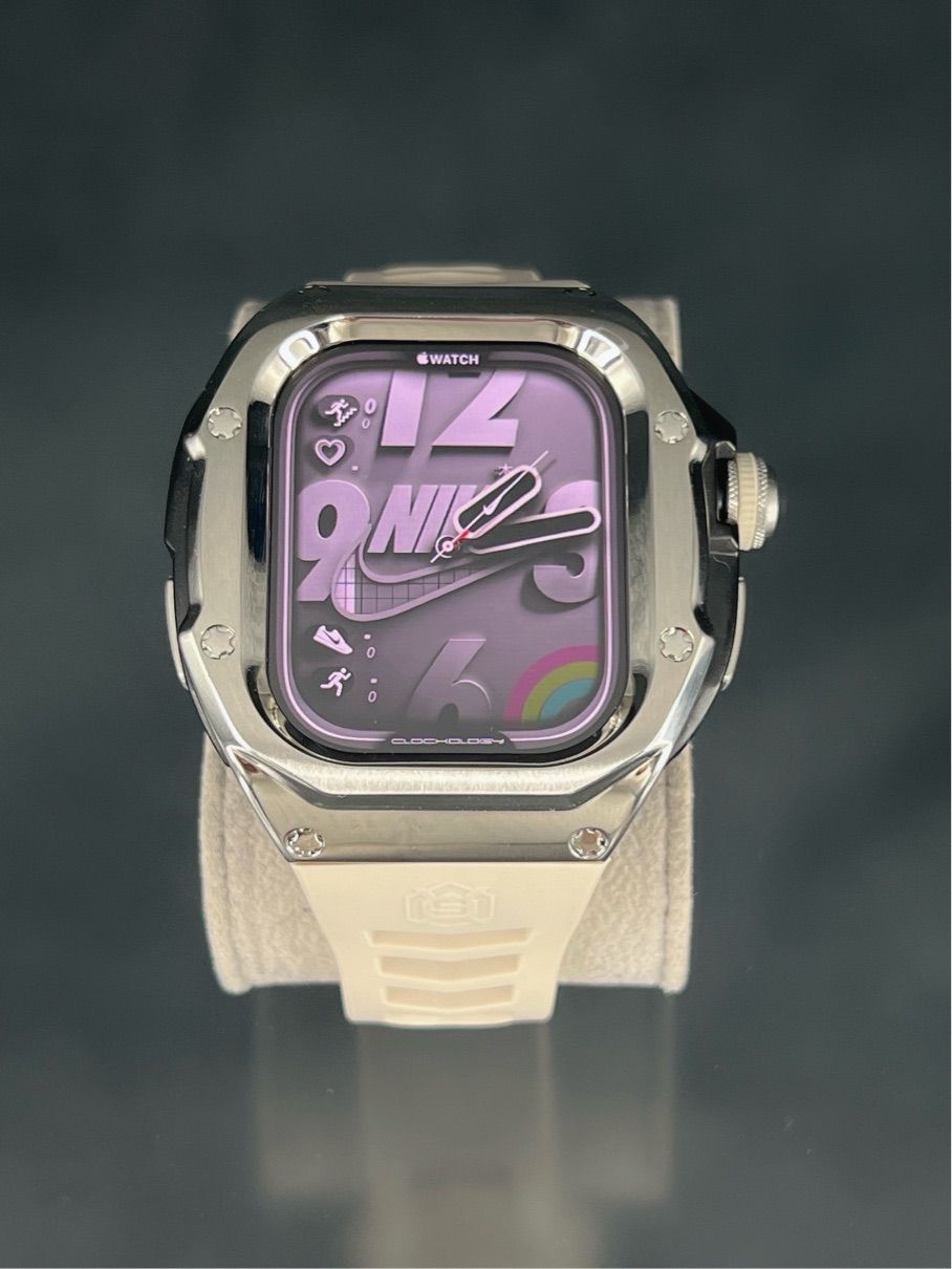 49mm アップルウォッチ ウルトラ ステンレス ケース サンドホワイト  