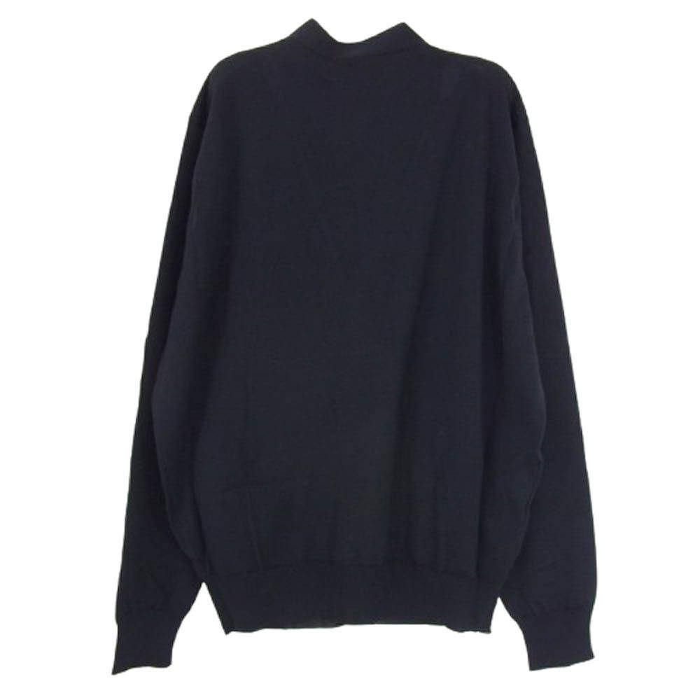 PRADA プラダ DNA00S 23年製 バージンウール Vネック カーディガン ダークネイビー系 36 新古品 ♥