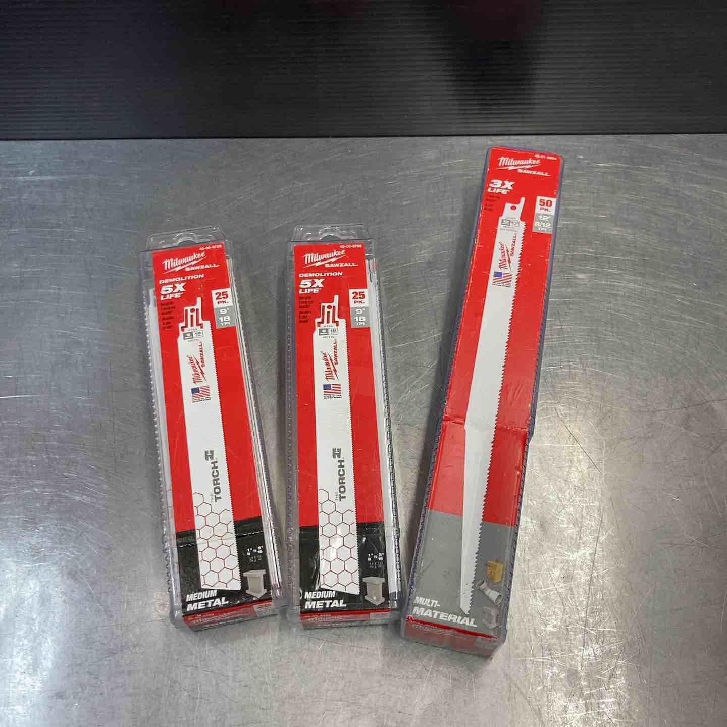 ♥品 店頭展示品 ミルウォーキー Milwaukee レシプロソーブレード まとめ 8|12TPI 48-01-6094 18TPI 48-00-8788 3ケース 100枚 東大和店