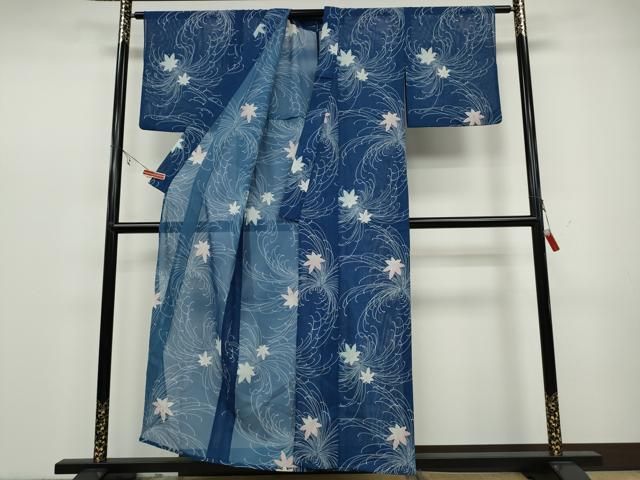 平和屋着物□上質な色無地 雲取り花地紋 珊瑚色 正絹 逸品