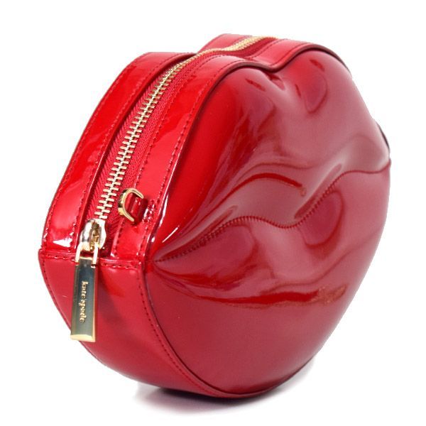 ケイトスペード バッグ katespade パテントレザー 3D リップ ムワー 