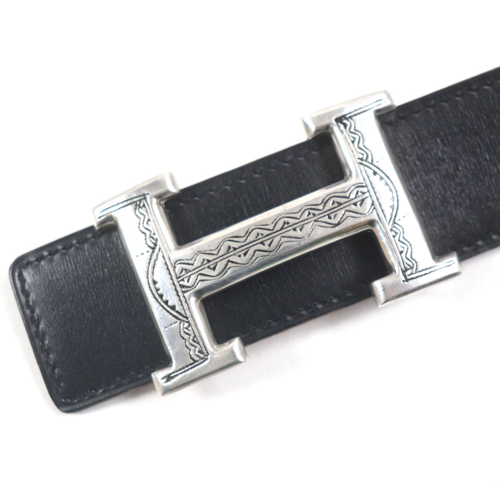 エルメス ヴィンテージ レザー ベルト ブラック エルメス HERMES