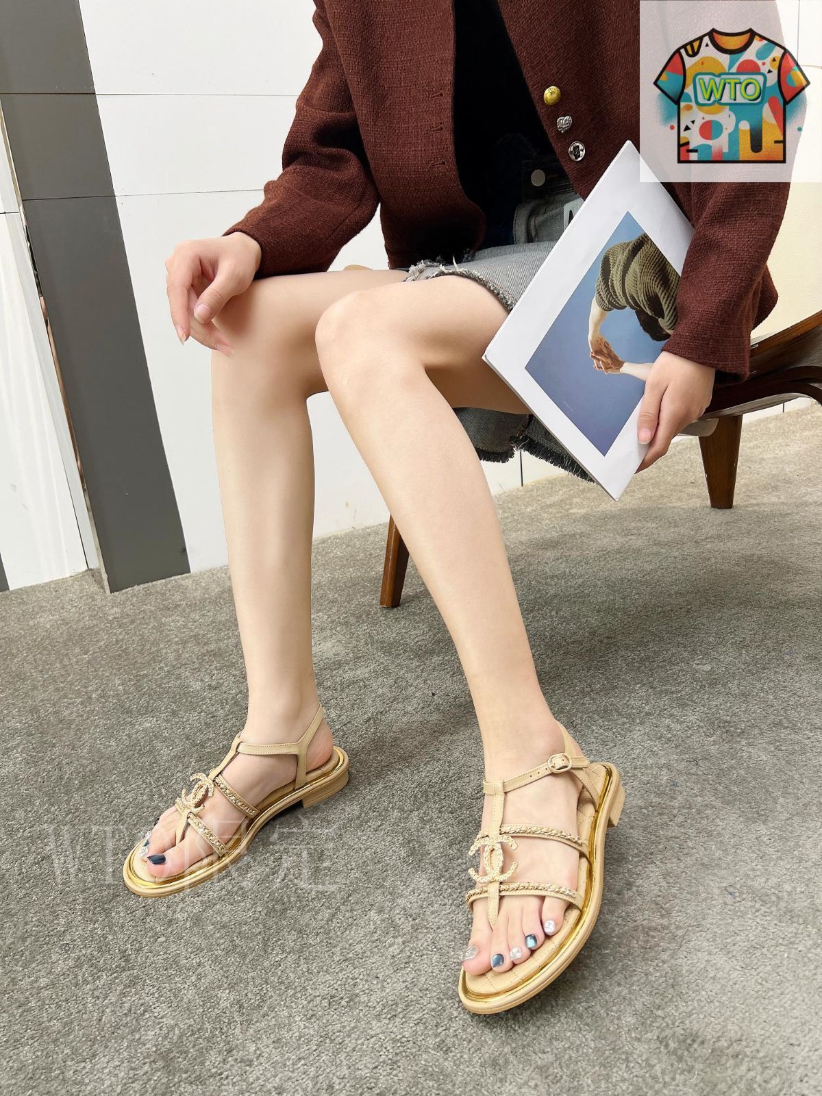 CHANEL アンクルストラップサンダル03 - メルカリ