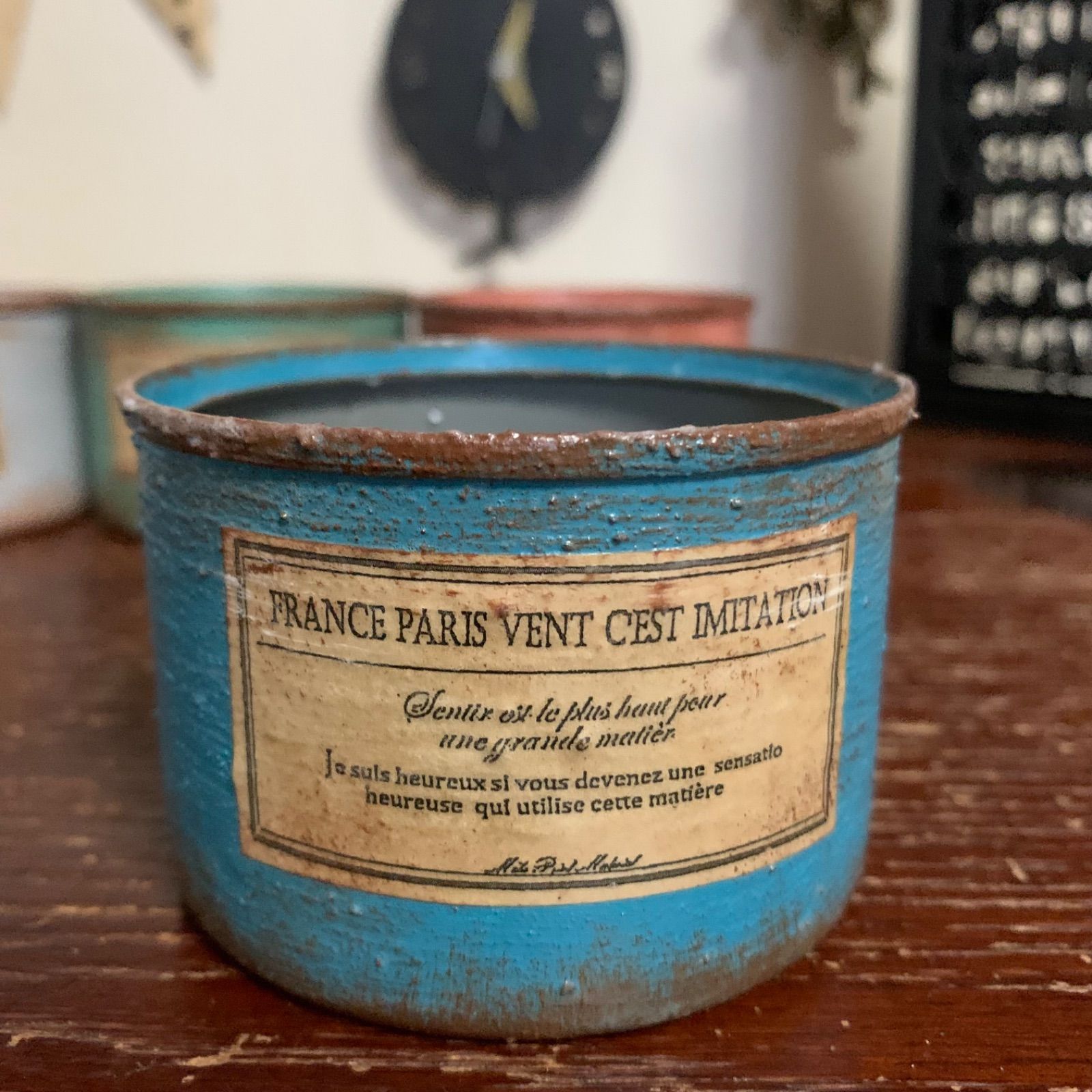 3号鉢♡ヒョッコリにゃんセット♡リメイク鉢　猫　リメ鉢　多肉　リメイク缶　リメ缶 ❤︎トナカイちゃんリメイク鉢❤︎ そのまま飾れる多肉植物寄せ植え