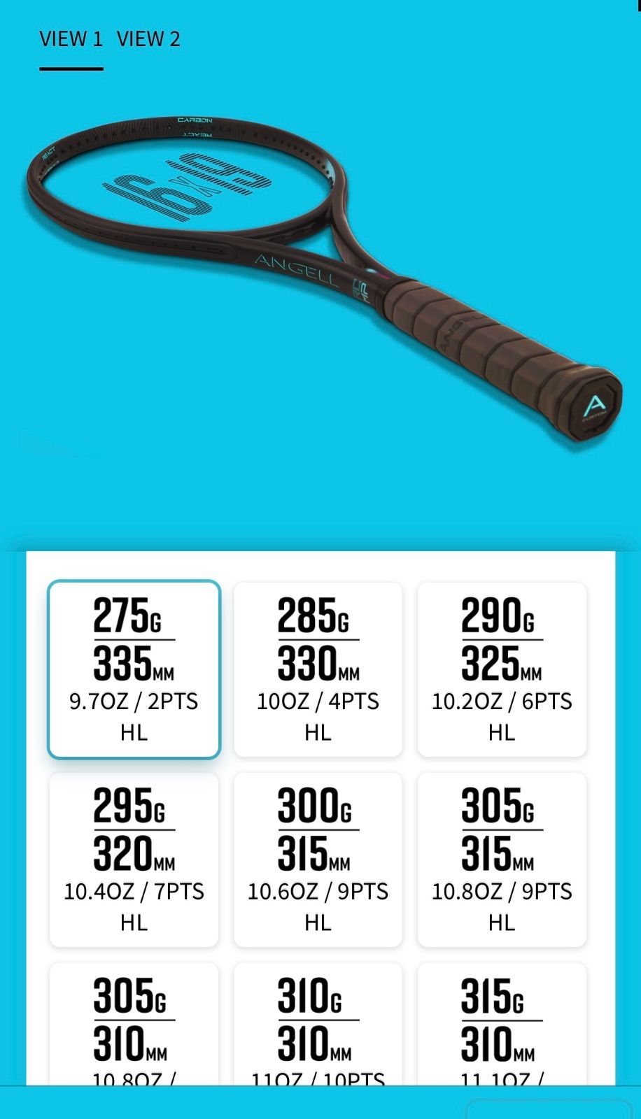 ANGELL REACT ニューカスタムラケット受注用 - メルカリ