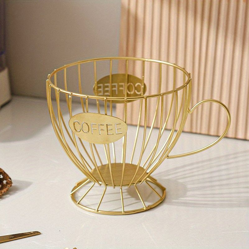 小物入れ コーヒーカップデザイン スナック＆キャンディー収納ラック コーヒーポーション コーヒーカプセル シンプル キッチン coffee ワイヤーデザイン かわいい おしゃれ sj8b454